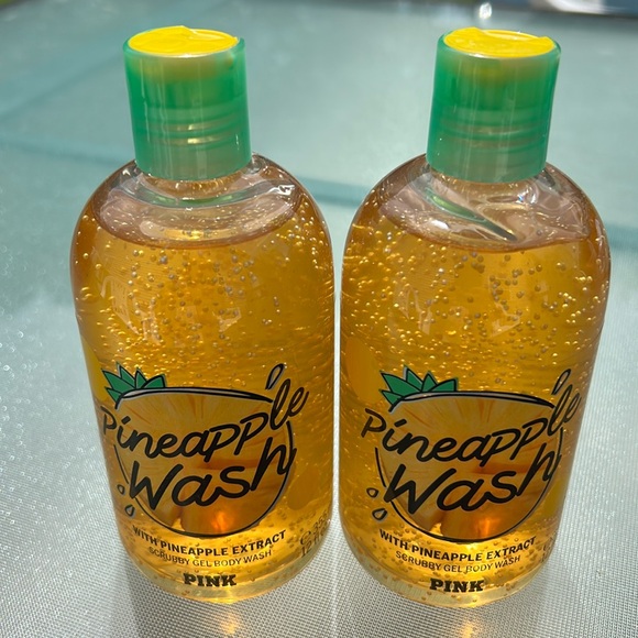 PINK Pineapple Body Wash with Pineapple Extract Scrubby Gel‎ 12oz Lot of TWO - Picture 1 of 4